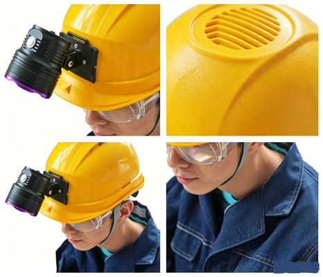 DG-90H 휴대용 헬멧 UV 손전등 조절 각도 듀얼 사용 휴대용 및 머리 장착 산업용 UV 테스트 라이트