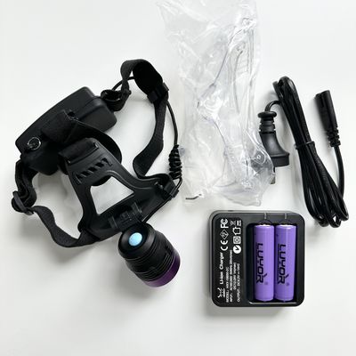형광 자분탐상 UV 헤드램프 DG-3101S (피크 파장 365-370nm, 18650 리튬 배터리 2개 포함)