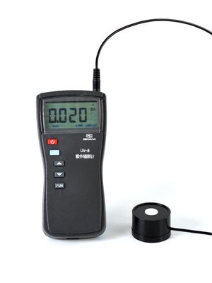 UV-B 산업용 UV 빛 강도 측정기 0.1~200000μW/cm2 UV254 UV297 프로브 UV 방사능 검사기