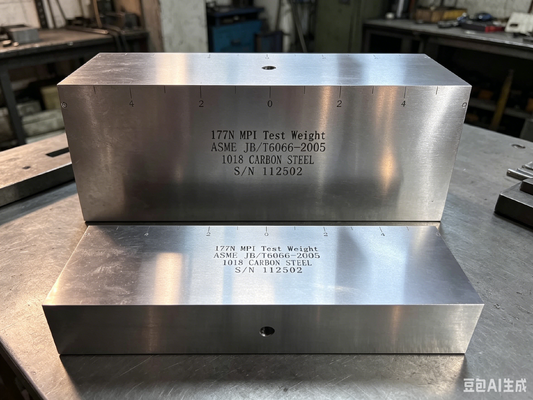 177N MPI 테스트 무게 1018 탄소 강철 자기 입자 검사 캘리브레이션 블록 ASME JB/T6066-2005을 준수 DC 자기 요크 리프팅 힘 시험 표본